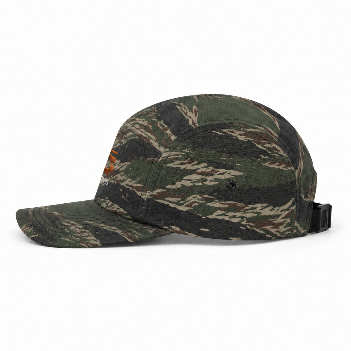 Ovis 5-Panel Cap in camo — side view