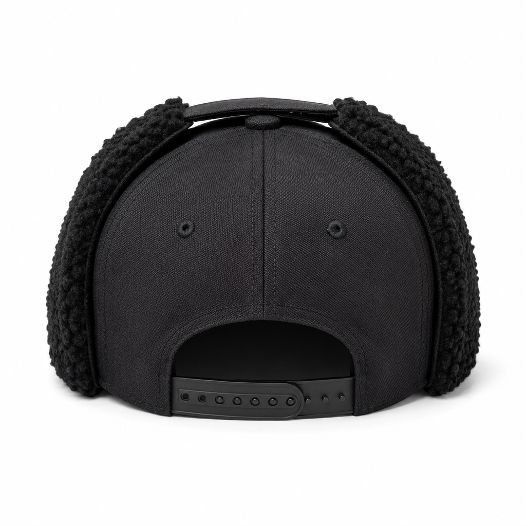 Ovis Trapper Cap — Black, back view