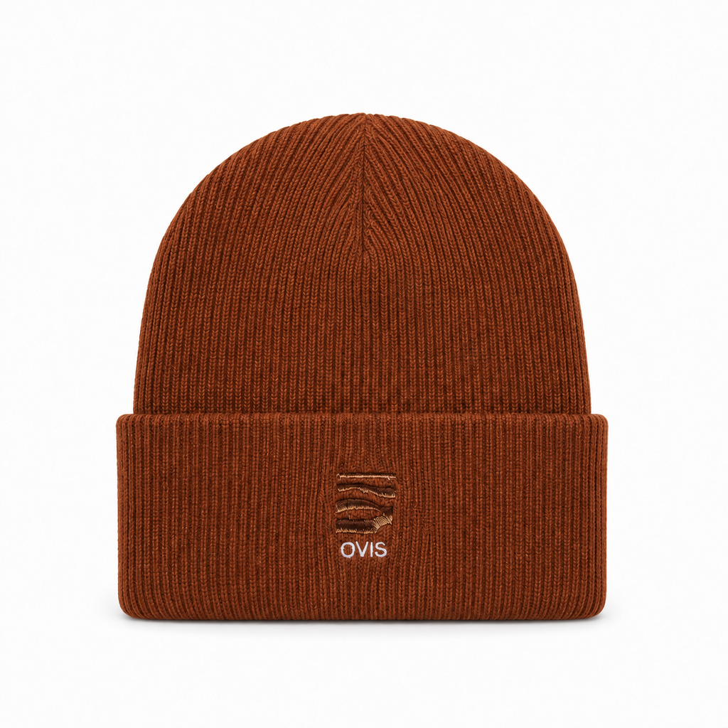 Ovis Beanie — Rust (front)