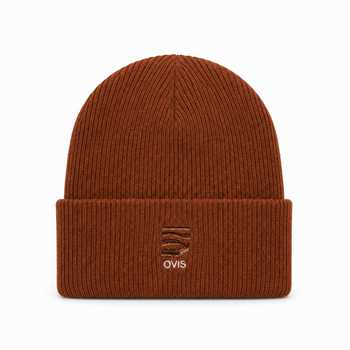 Ovis Beanie — Rust (front)